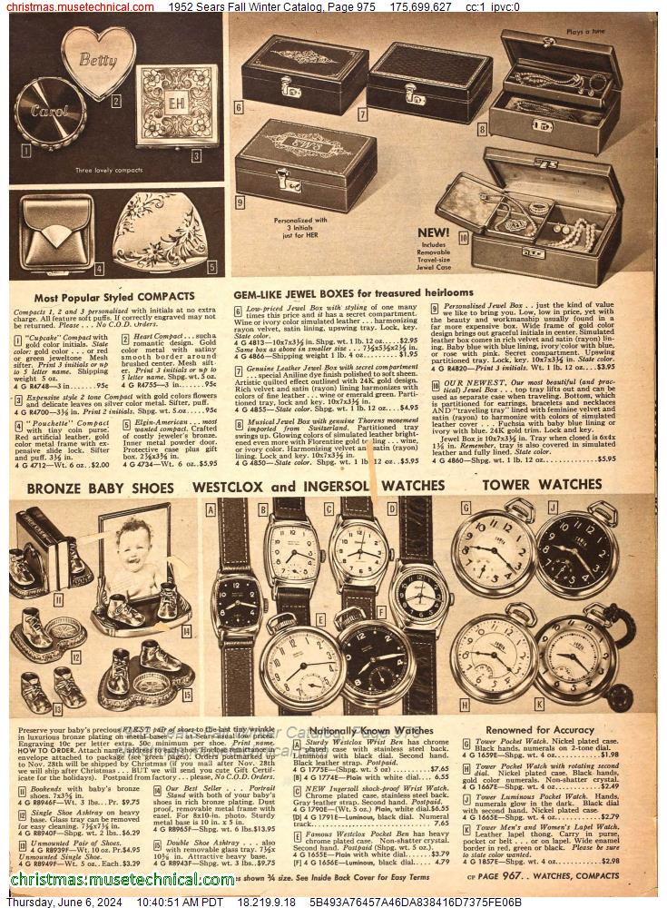 1952 Sears Fall Winter Catalog, Page 975