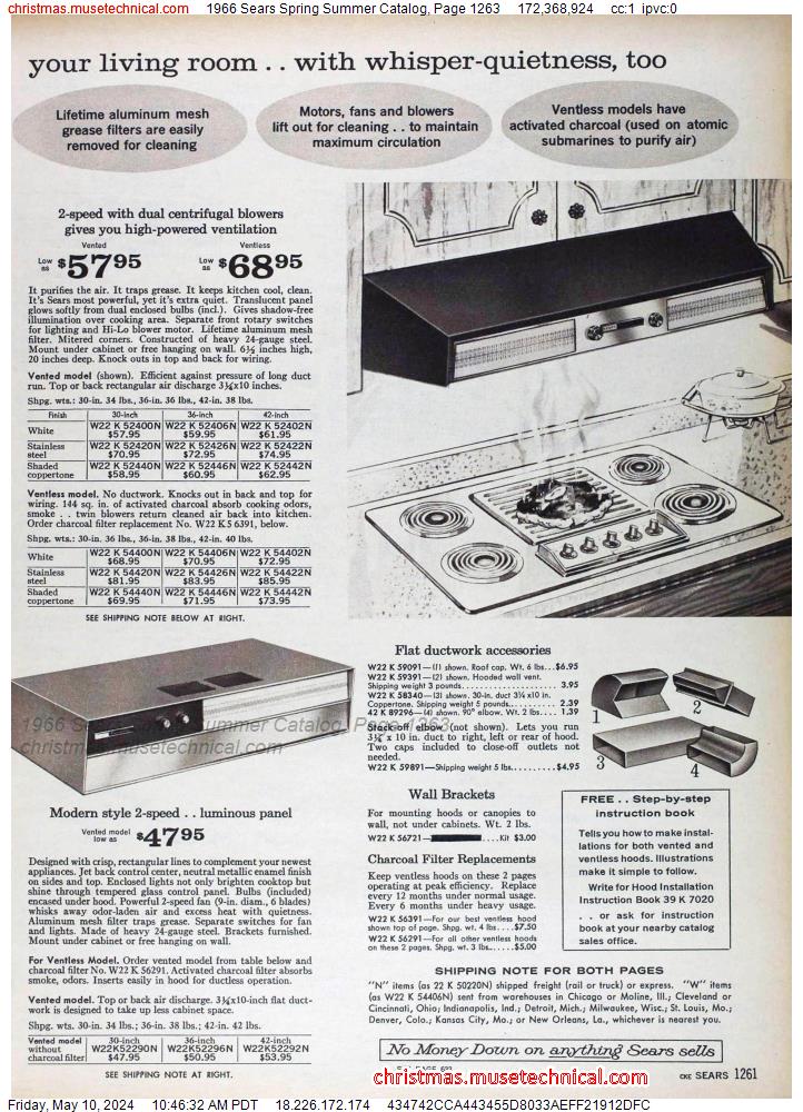 1966 Sears Spring Summer Catalog, Page 1263