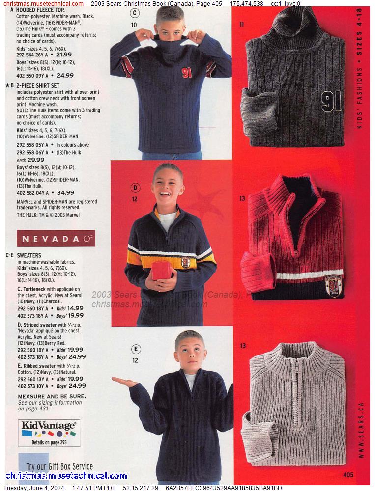 2003 Sears Christmas Book (Canada), Page 405