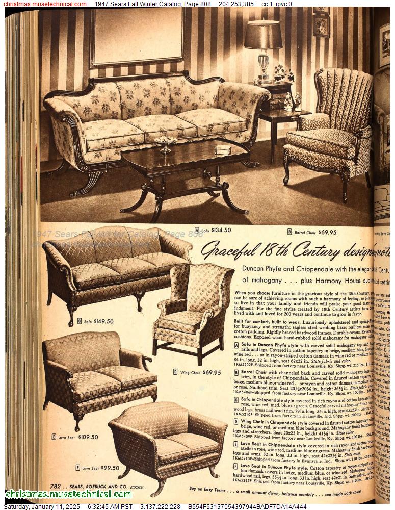 1947 Sears Fall Winter Catalog, Page 808