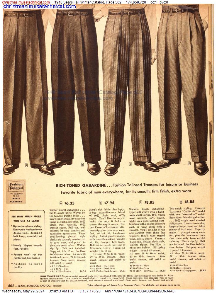 1948 Sears Fall Winter Catalog, Page 502