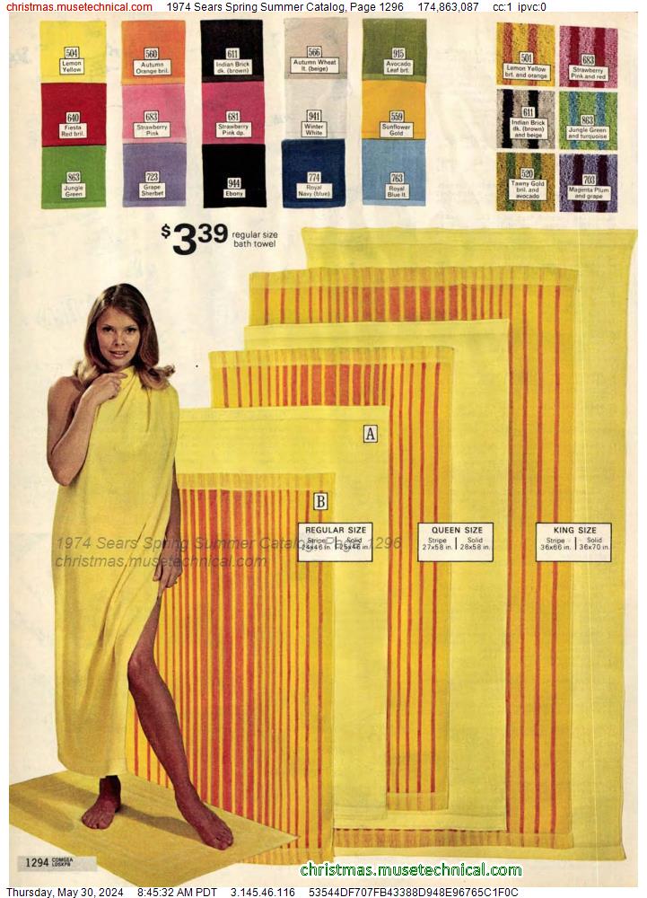 1974 Sears Spring Summer Catalog, Page 1296