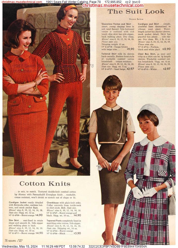 1961 Sears Fall Winter Catalog, Page 78