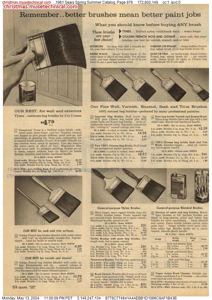 1961 Sears Spring Summer Catalog, Page 976