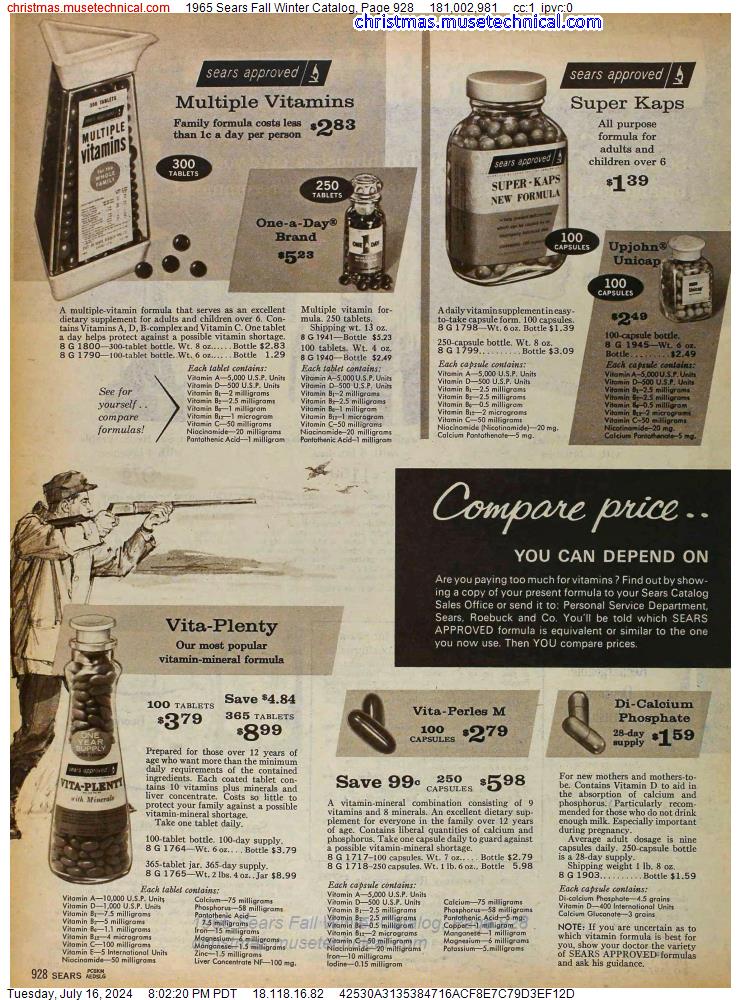 1965 Sears Fall Winter Catalog, Page 928