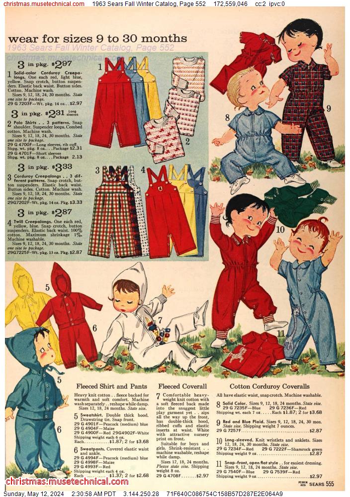 1963 Sears Fall Winter Catalog, Page 552
