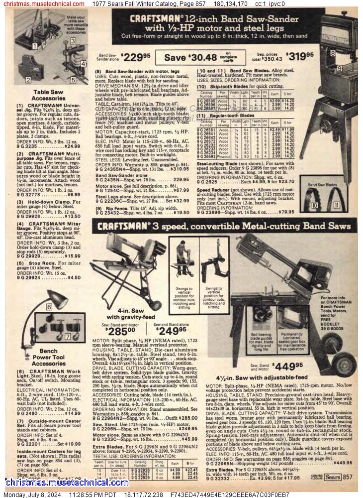 1977 Sears Fall Winter Catalog, Page 857