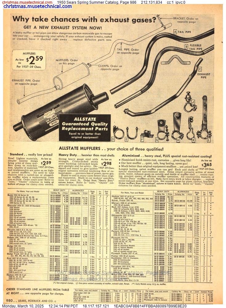 1950 Sears Spring Summer Catalog, Page 986