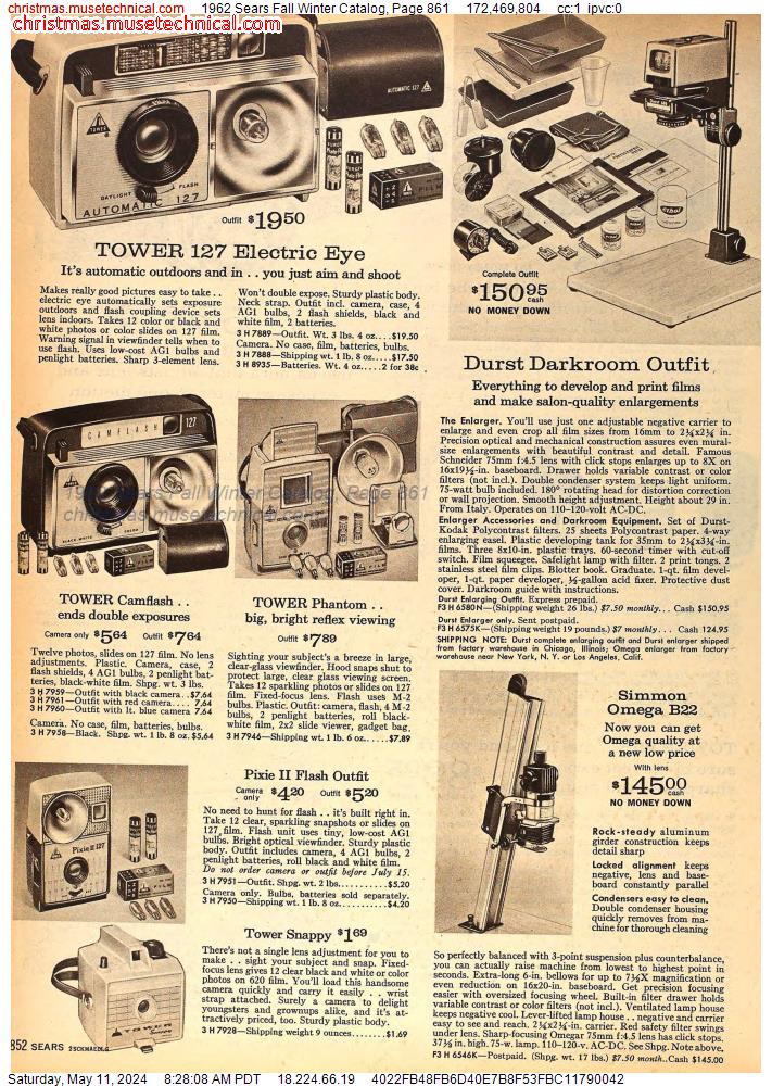 1962 Sears Fall Winter Catalog, Page 861