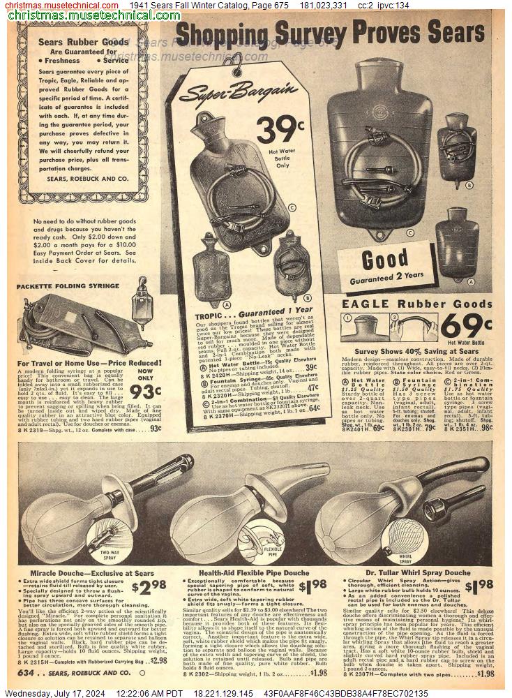1941 Sears Fall Winter Catalog, Page 675