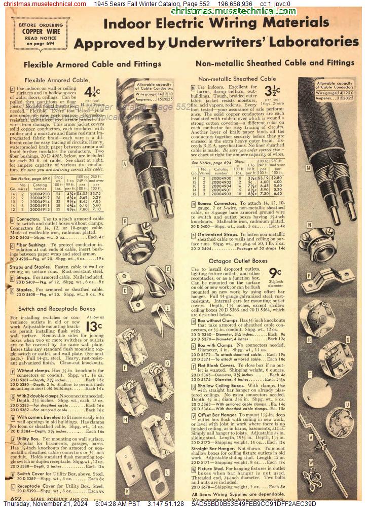 1945 Sears Fall Winter Catalog, Page 552