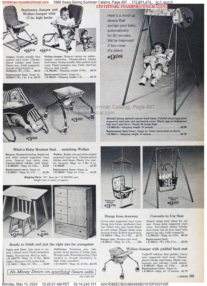 1966 Sears Spring Summer Catalog, Page 497