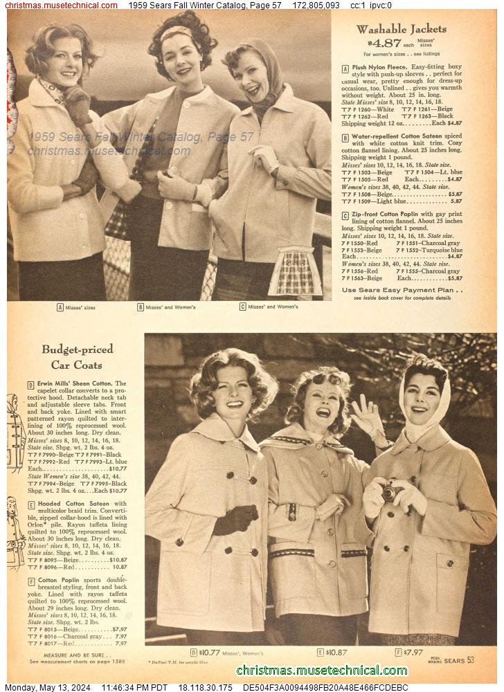 1959 Sears Fall Winter Catalog, Page 57