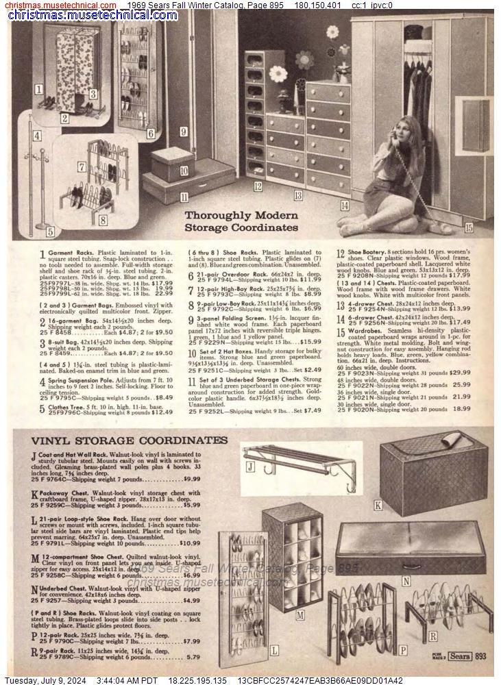 1969 Sears Fall Winter Catalog, Page 895