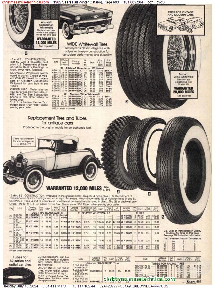 1982 Sears Fall Winter Catalog, Page 693