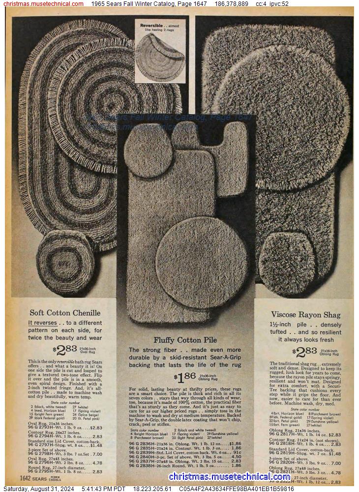 1965 Sears Fall Winter Catalog, Page 1647