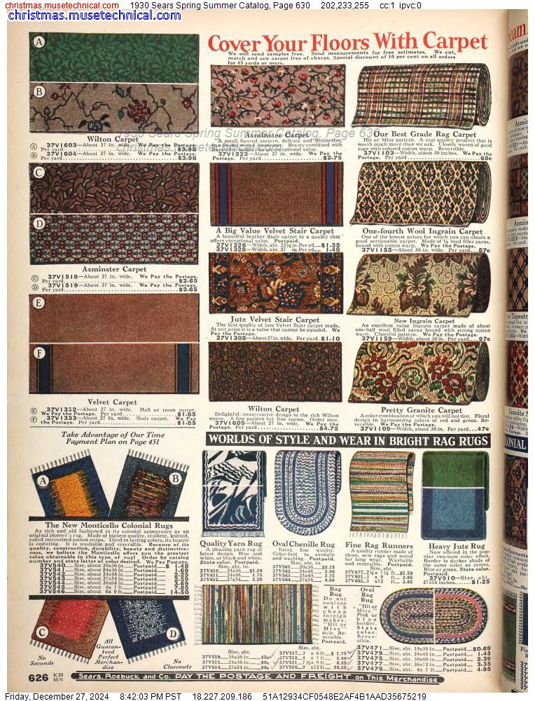 1930 Sears Spring Summer Catalog, Page 630