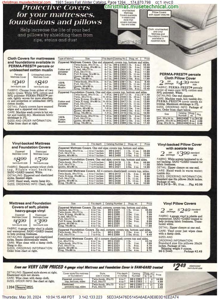 1981 Sears Fall Winter Catalog, Page 1394