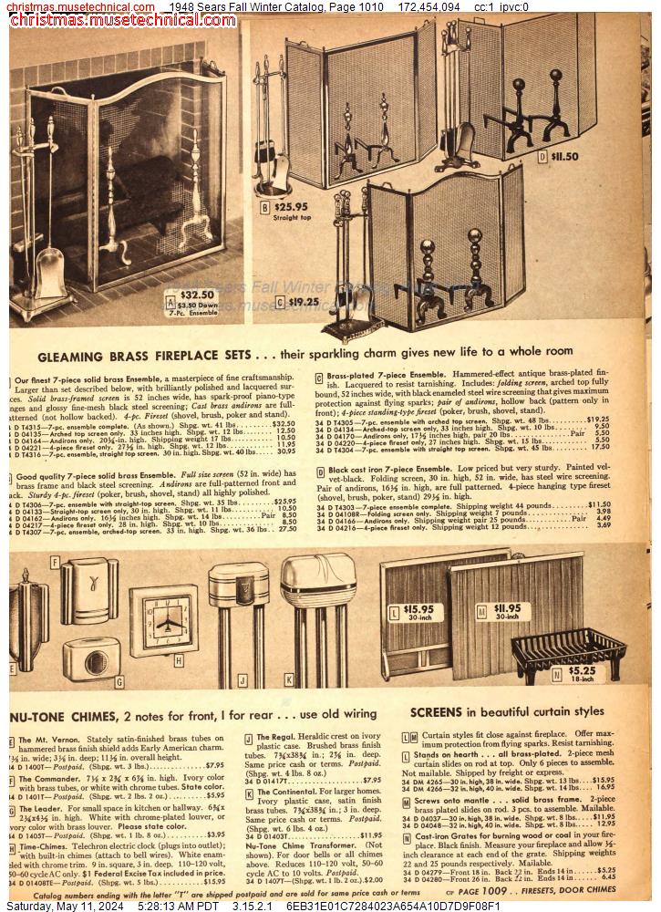 1948 Sears Fall Winter Catalog, Page 1010