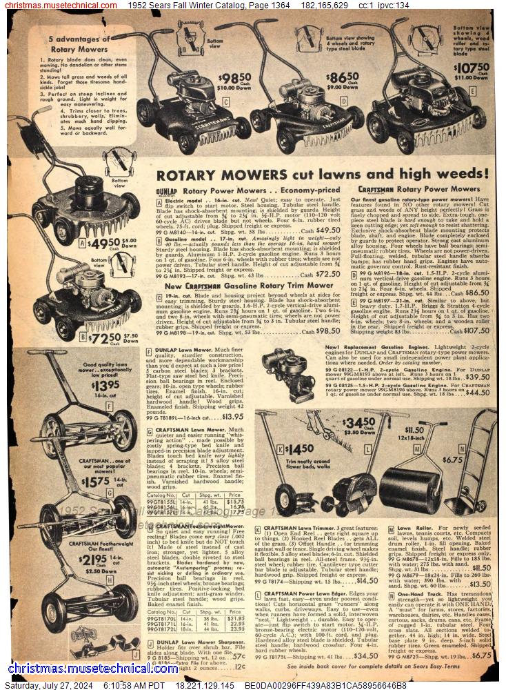 1952 Sears Fall Winter Catalog, Page 1364