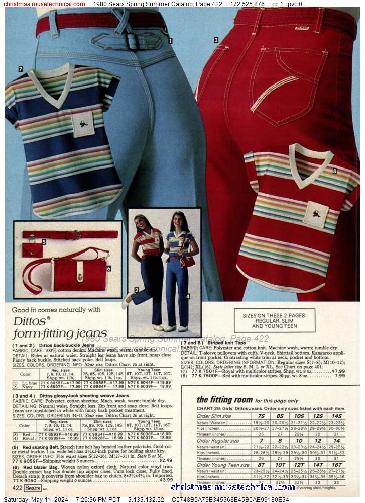 1980 Sears Spring Summer Catalog, Page 422