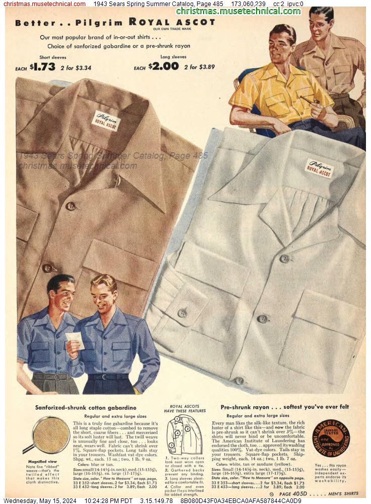 1943 Sears Spring Summer Catalog, Page 485