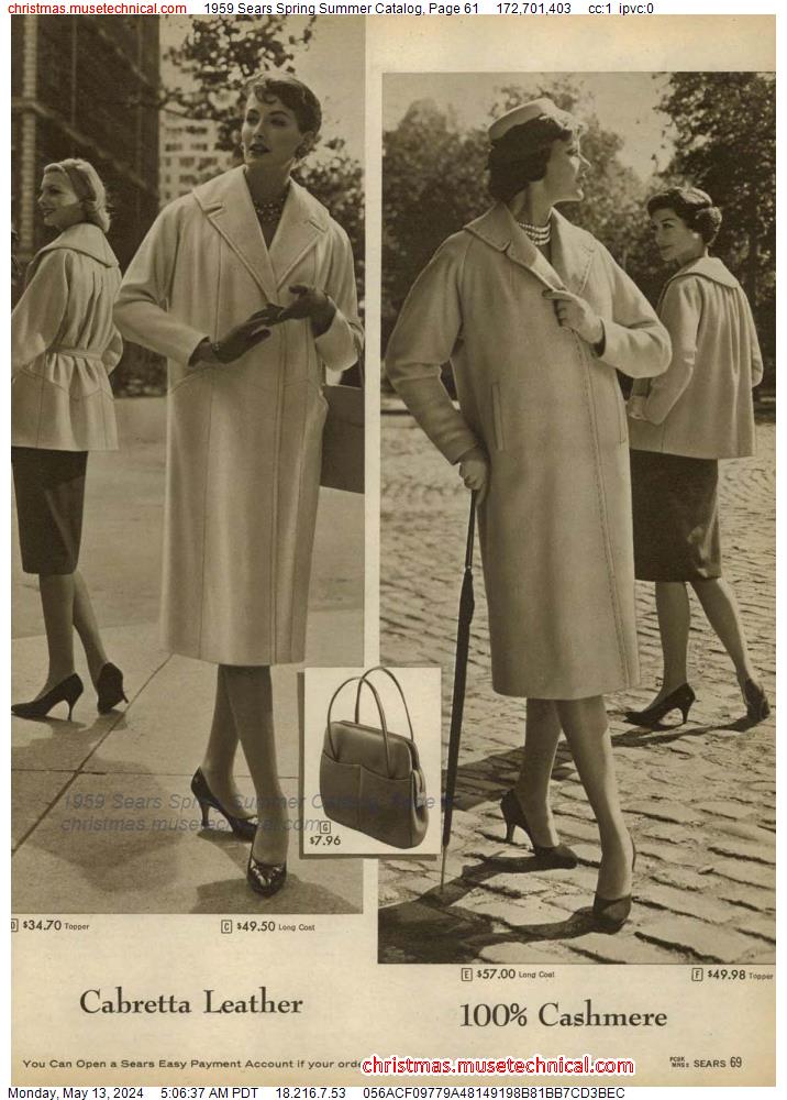 1959 Sears Spring Summer Catalog, Page 61