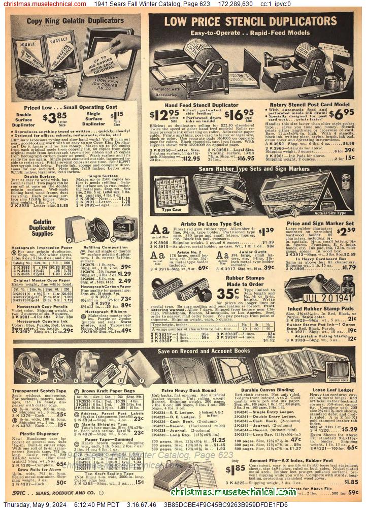 1941 Sears Fall Winter Catalog, Page 623