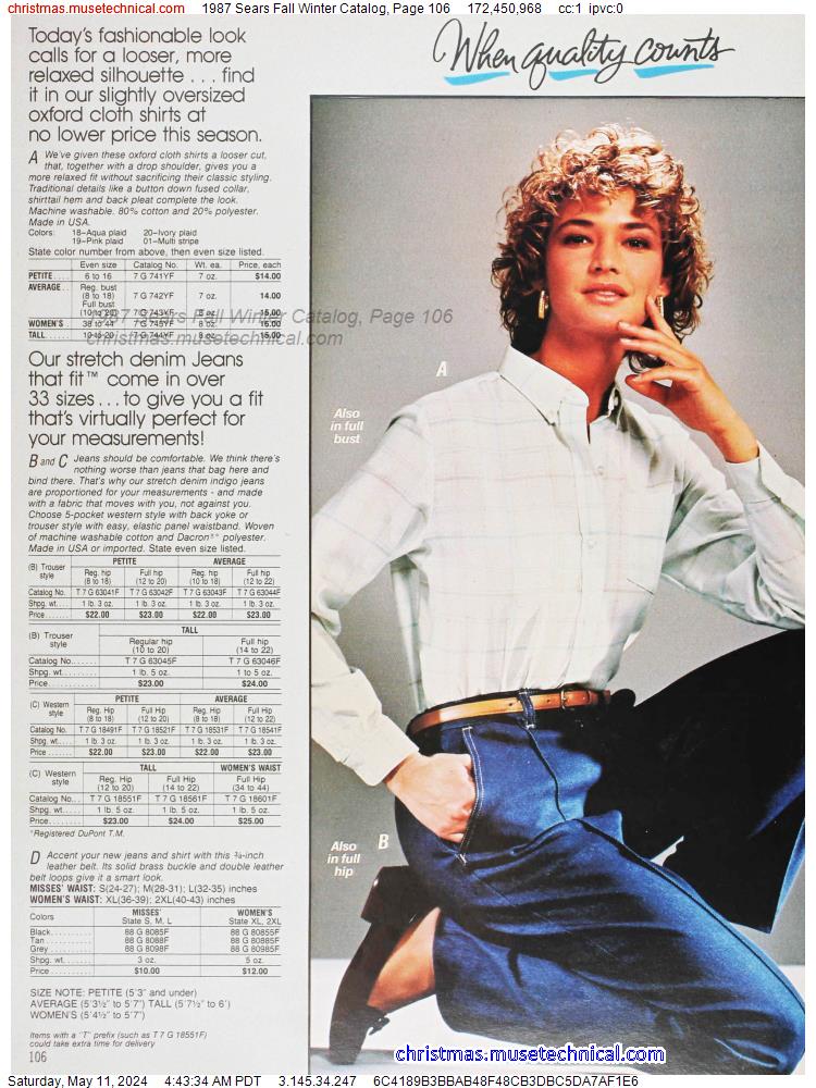 1987 Sears Fall Winter Catalog, Page 106