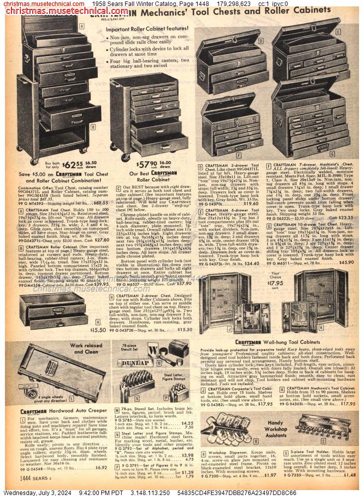 1958 Sears Fall Winter Catalog, Page 1448