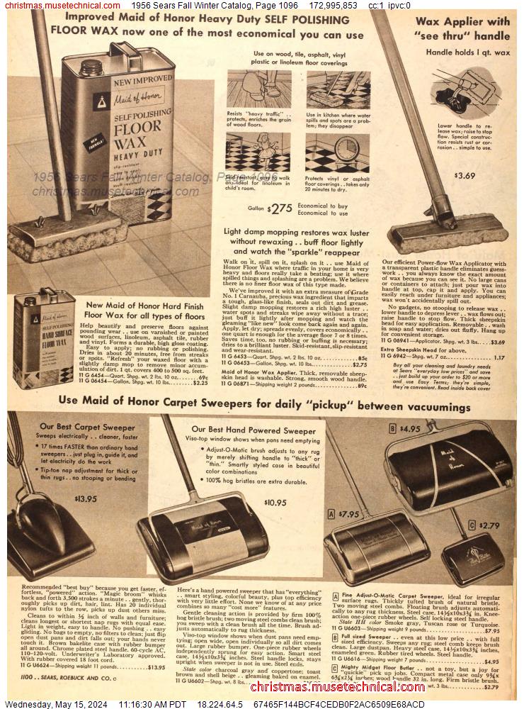 1956 Sears Fall Winter Catalog, Page 1096