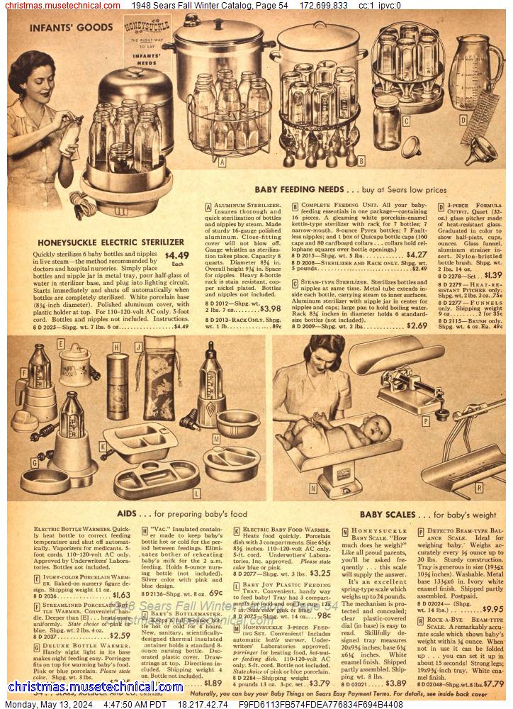1948 Sears Fall Winter Catalog, Page 54