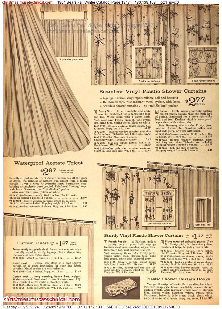 1961 Sears Fall Winter Catalog, Page 1347