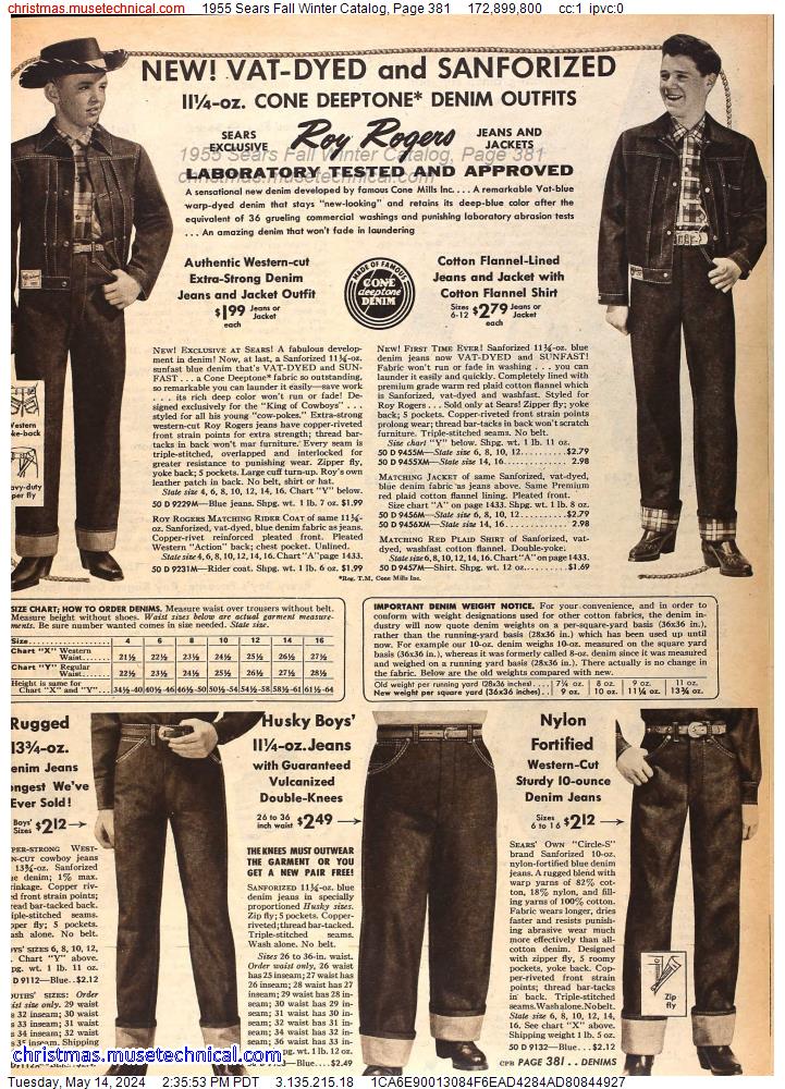 1955 Sears Fall Winter Catalog, Page 381