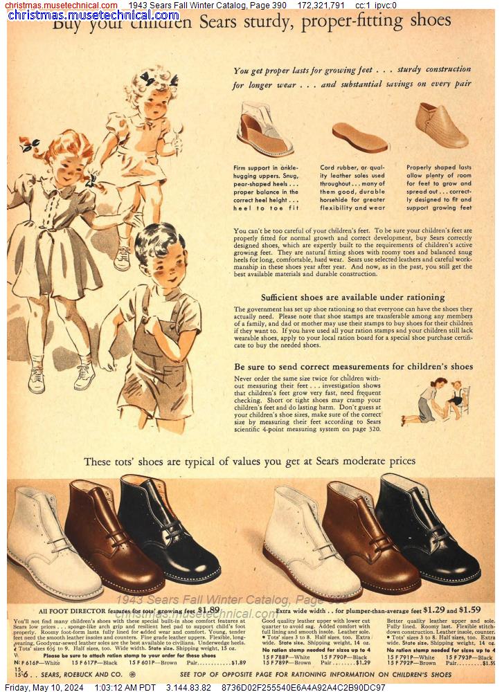 1943 Sears Fall Winter Catalog, Page 390