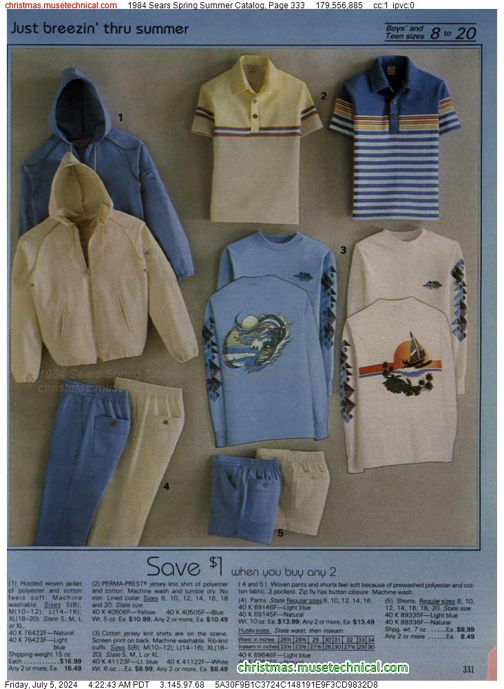 1984 Sears Spring Summer Catalog, Page 333