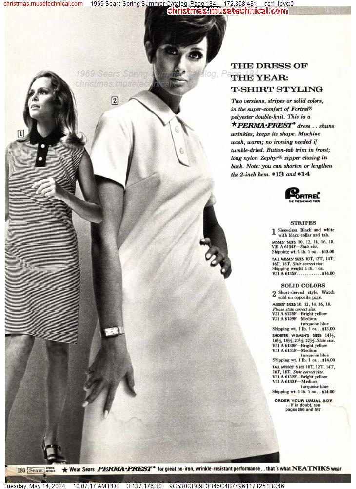 1969 Sears Spring Summer Catalog, Page 184