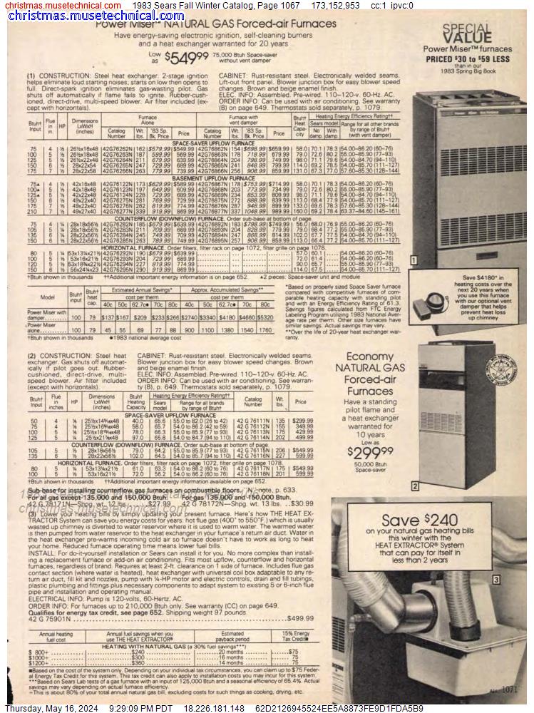 1983 Sears Fall Winter Catalog, Page 1067
