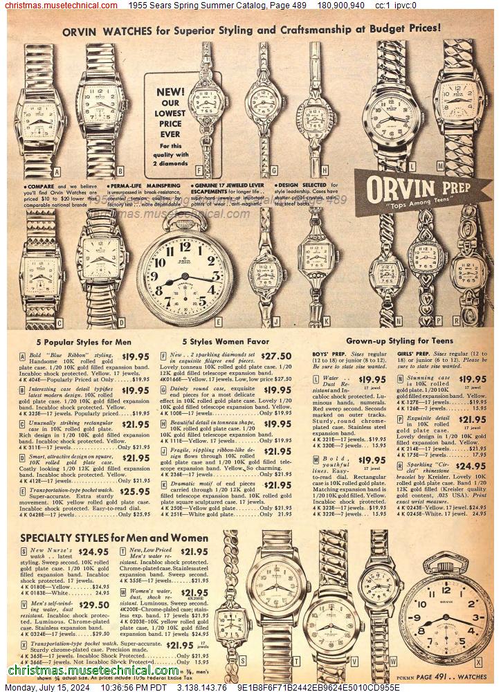 1955 Sears Spring Summer Catalog, Page 489