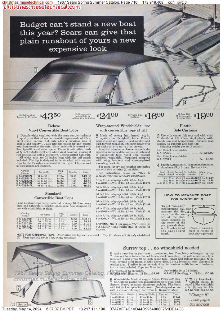 1967 Sears Spring Summer Catalog, Page 710