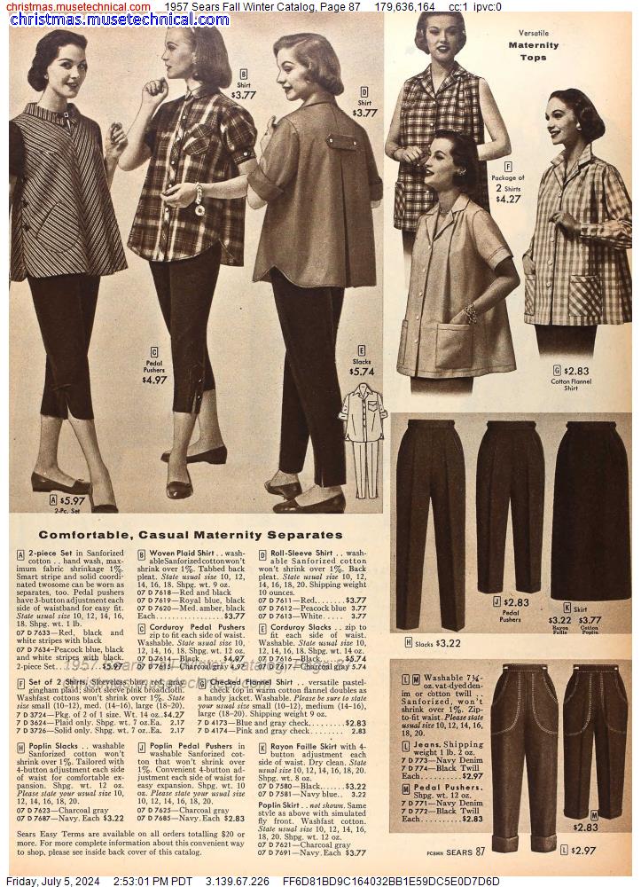 1957 Sears Fall Winter Catalog, Page 87