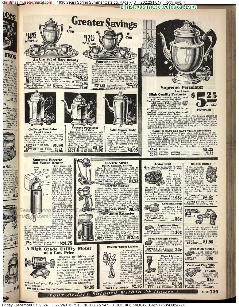 1930 Sears Spring Summer Catalog, Page 743