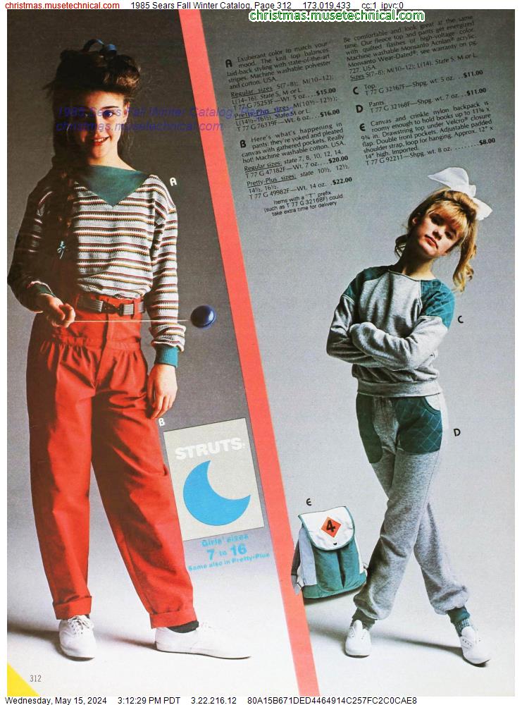 1985 Sears Fall Winter Catalog, Page 312