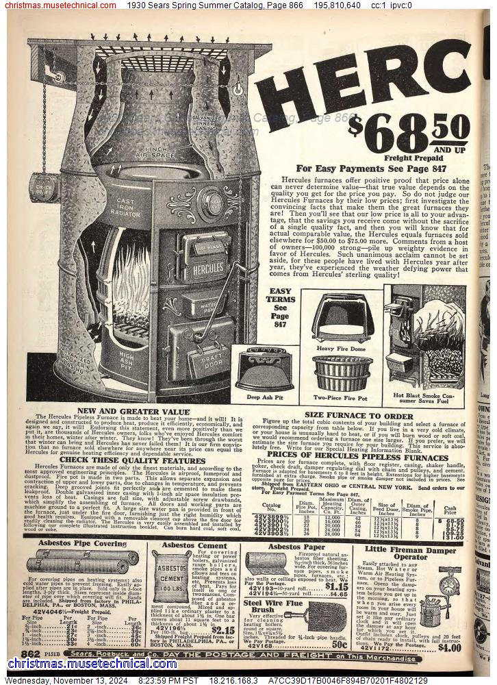 1930 Sears Spring Summer Catalog, Page 866