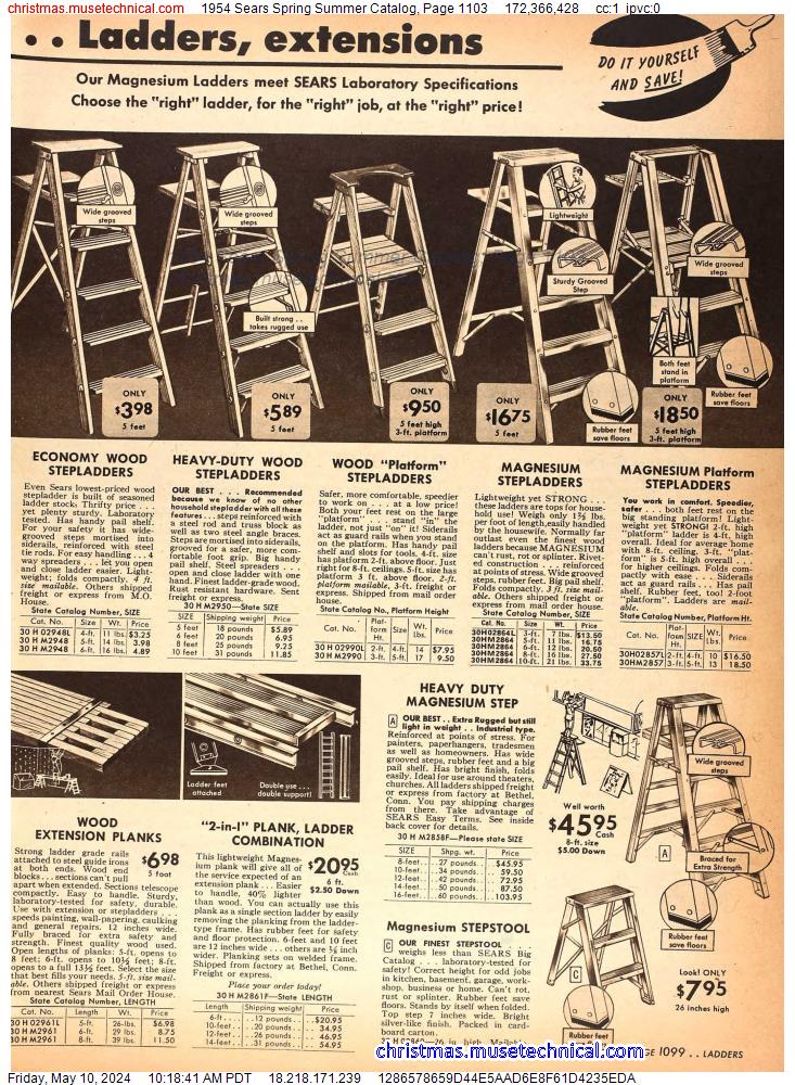 1954 Sears Spring Summer Catalog, Page 1103