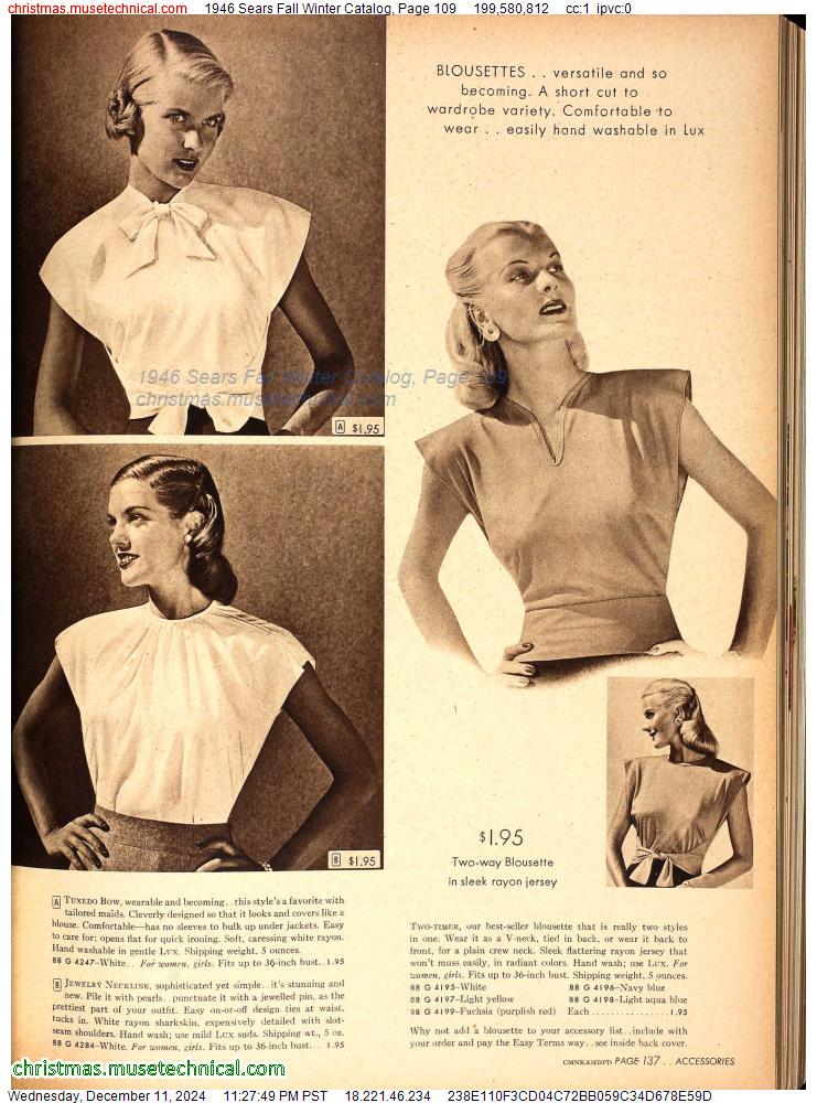 1946 Sears Fall Winter Catalog, Page 109