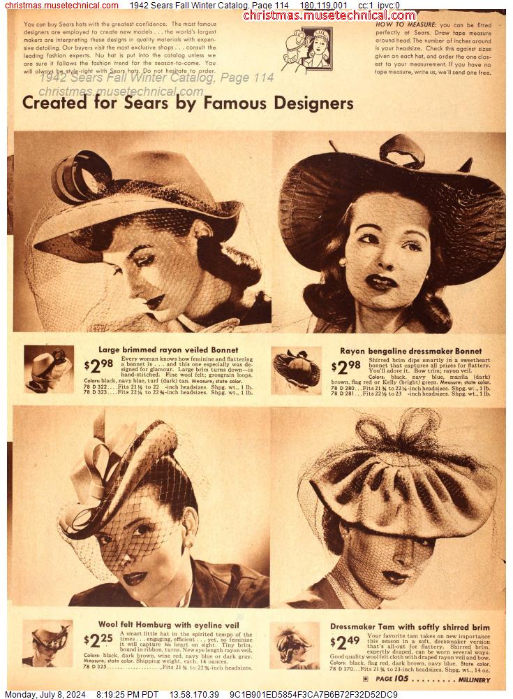 1942 Sears Fall Winter Catalog, Page 114