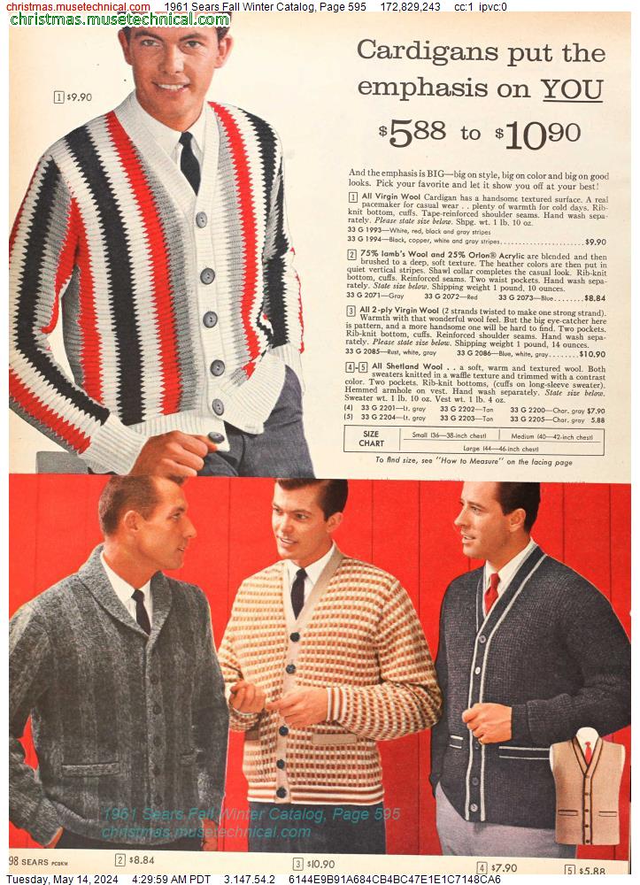 1961 Sears Fall Winter Catalog, Page 595