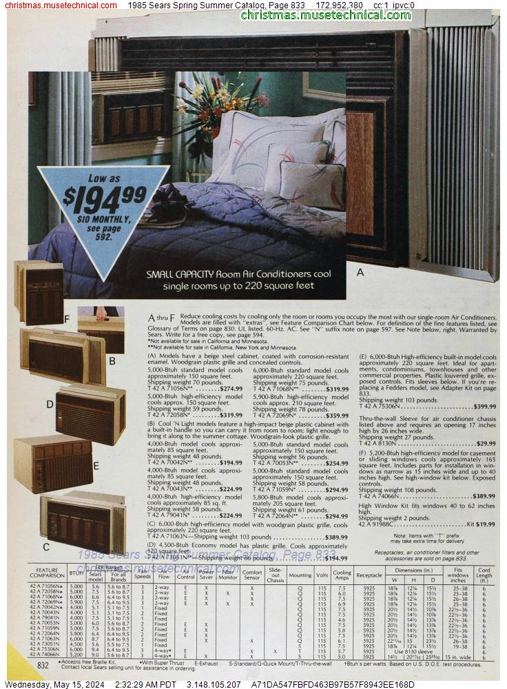1985 Sears Spring Summer Catalog, Page 833