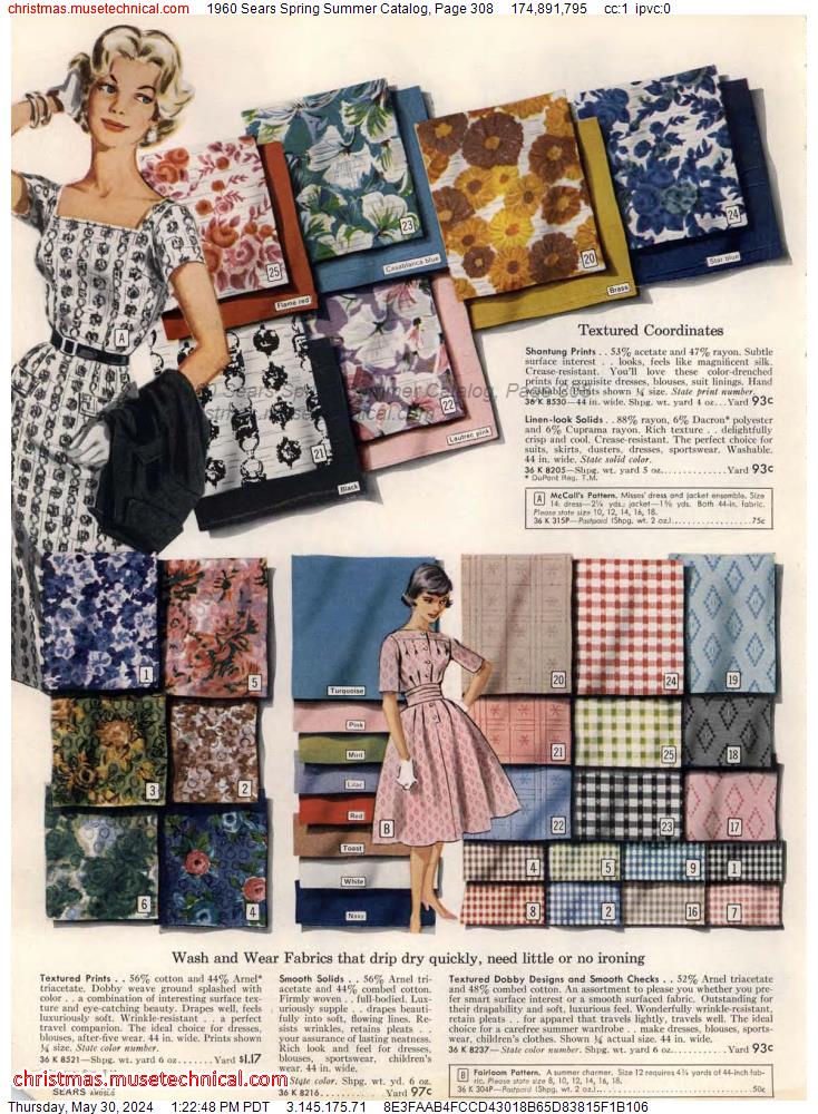 1960 Sears Spring Summer Catalog, Page 308